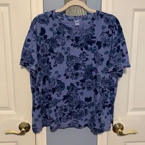Blue all over flower tee shirt